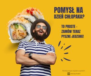 Grafika do social mediów na Dzień Chłopaka - sushi