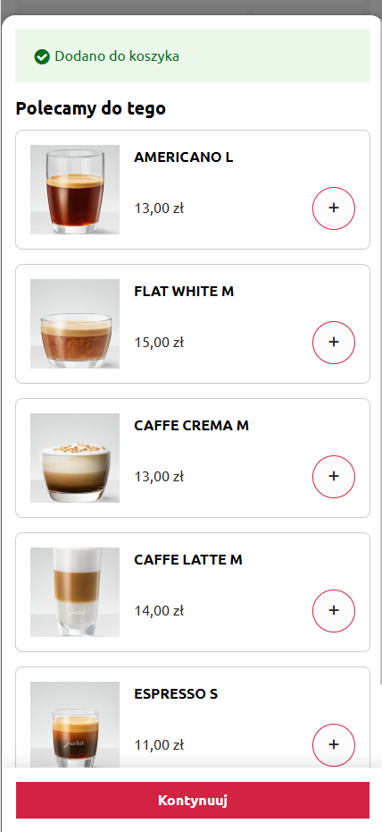 Jak wygląda corss-selling po dodaniu produktów do koszyka