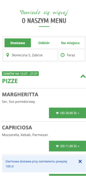 Jak wygląda informacja o darmowej dostawie po dodaniu adresu